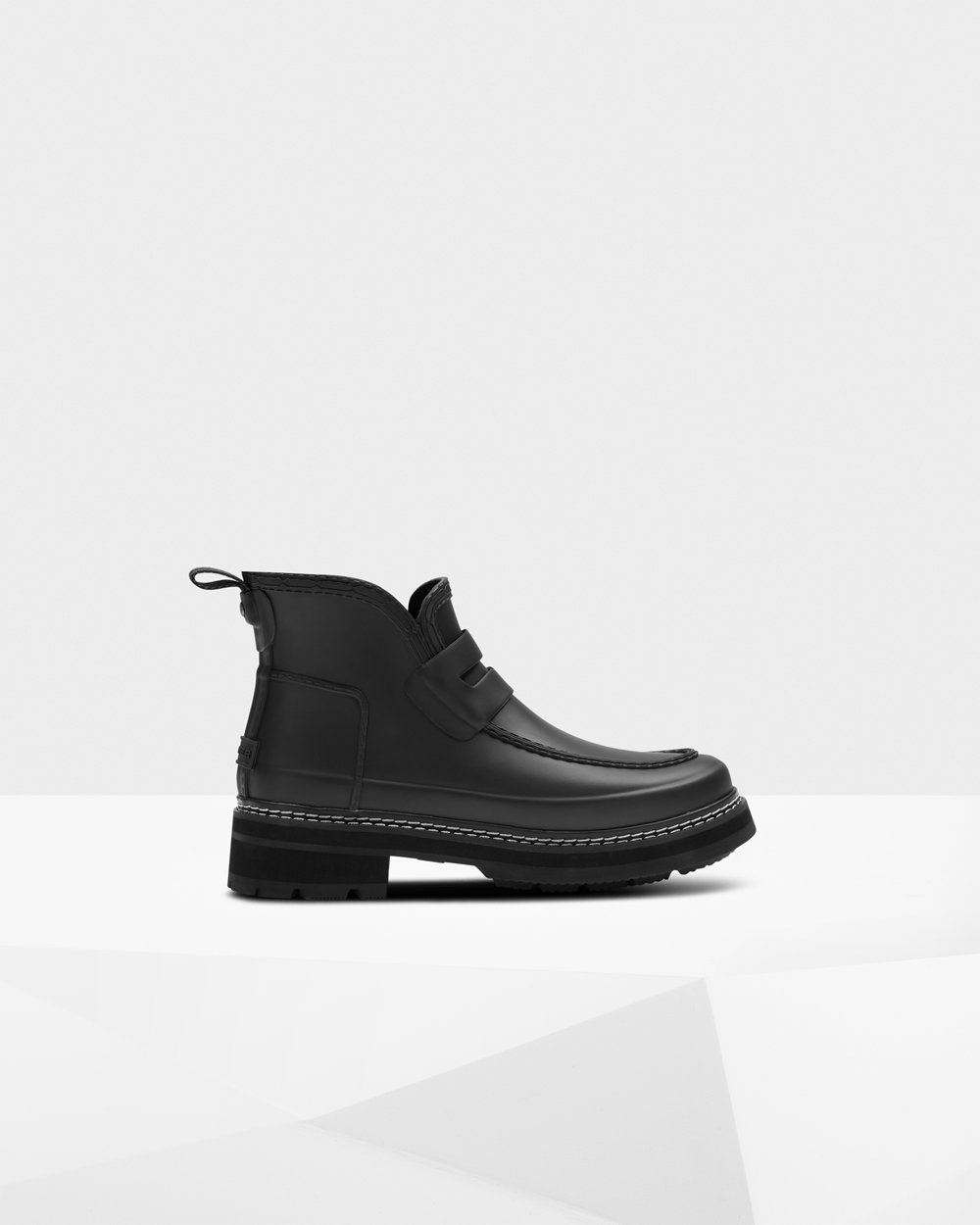 Botas Chelsea Hunter Feminina Pretas - Refined Stitch Detail Loafers - 21ZKBSOEP